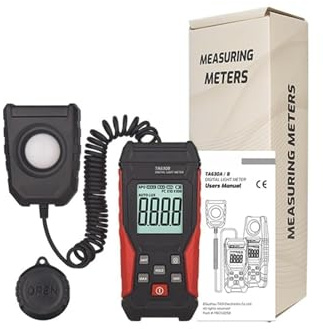 Luxmètre Numérique, Luxmètre professionnel TASI TA630, luxmètre portatif, luxmètre haute précision 0,1-200000 lux, photomètre pour le jardin, l'intérieur, la photographie(TA630B)