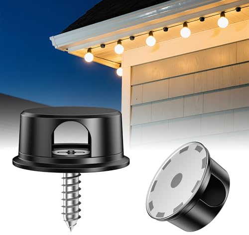 Nearockle Klebehaken Outdoor Lichterkette Wetterfest Weihnachtslichter Kabelklemme für Schwerlast Kabel, Verbesserte Hochleistungs-Wandhalterung für das Netzkabel Weihnachtsgeschenke (25 Stück)