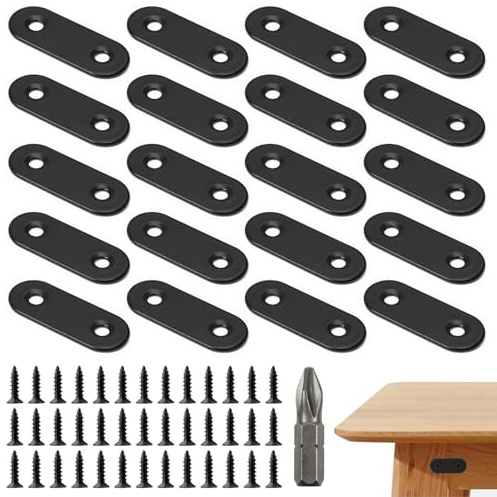 20 Pezzi Connettori Piatti in Acciaio Inox, 56x16 mm Piastre di Giunzione