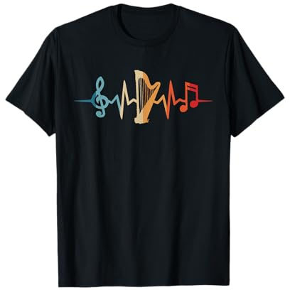 Harpe Musicien Battement De Coeur Harpiste T-Shirt