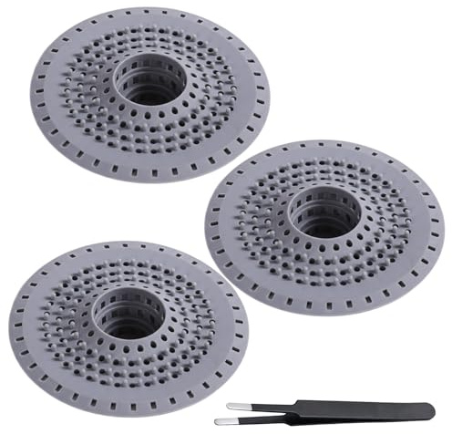Haarsieb Dusche, Duschsieb Abfluss Haare, Abflusssieb Silikon für Badewanne und Dusche, 3er Set mit 12,5 x 3,5 cm und 11,2 cm Größe, Effektiver Schutz vor Verstopfungen in Abflussrohren