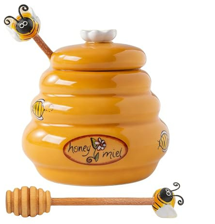 Generico Vasetto Per Miele, Vasetti Per Miele Con Cucchiaino, Adatto Per Contenere Burro Di Arachidi, Marmellata, Ecc, Ideale Per Regali In Casa E In Cucina
