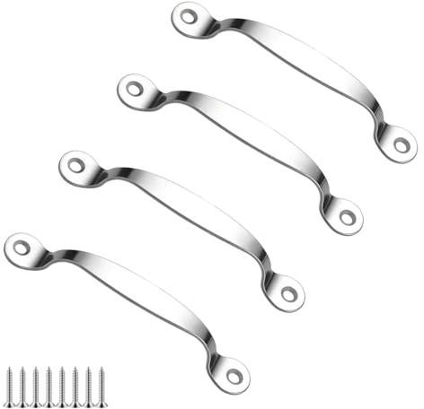 Qrity 4 Stück Edelstahl Griffe mit Schrauben, Lochmittenabstand 76 mm, Möbelgriff für Kleiderschränke, Nachttische und Schubladen