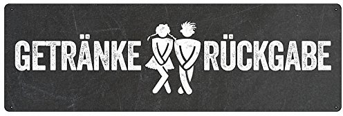 GETRÄNKERÜCKGABE *SCHWARZ/GRAU* Türschild WC Schild Toilettenschild Gäste Toilette Gäste WC Klo Hinweisschild