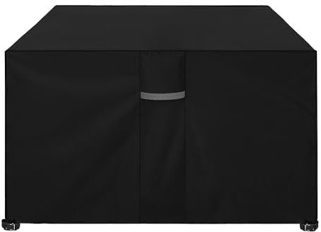 Dokon Gartenmöbel Abdeckung Wasserdicht Winddicht UV Beständiges Gartentisch Abdeckplane mit Belüftungsöffnungen Robustes Oxford-Gewebe Schutzhülle für Loungemöbel Sitzgruppe (125x125x74cm) Schwarz