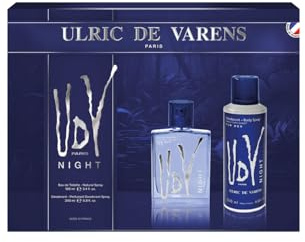 ULRIC DE VARENS - Coffret Parfum Homme UDV Night - Eau de Toilette 100 ml + Déodorant Spray 200 ml - Fougère Fruitée Orientale - Made in France