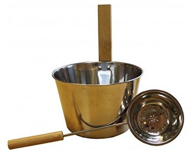 Saunabad Set 2 tlg. Saunakübel Saunakelle aus Edelstahl, Saunaeimer Set