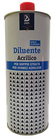 Diluente Acrilico Universale Medio Senza Clorurati per Doppio Strato 2BM | Solvente Vernici Carrozzeria | Diluizione Vernici Acriliche per Industrie Metalmeccaniche e Carrozzerie | Bottiglia 1 lt.