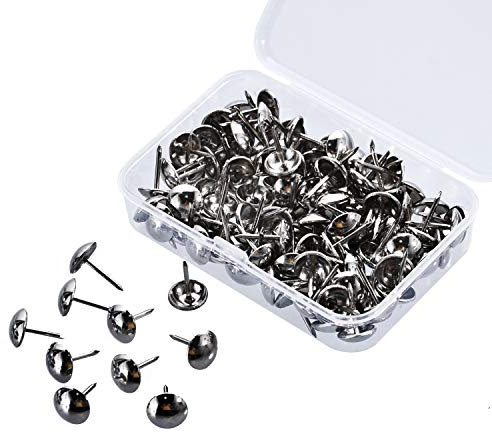 120 piezas plateadas para tapicería, muebles, clavos para el pulgar.