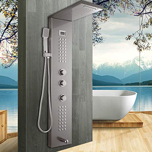 Dunkelgraue Wand-Badezimmersäule Einhand-Duschwanne Ausguss Massagesystem Duschpaneel
