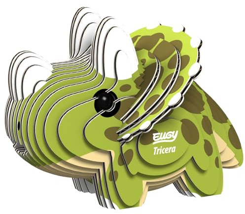 EUGY 650006 Triceratops, 3D Tier-Puzzle für Kinder und Erwachsene zum Zusammenbauen, DIY Tierfigur, Bastelset ab 6 Jahren