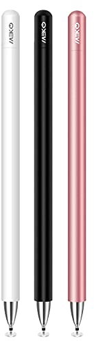 MEKO Eingabestift Disc Touch Pen, 2 in 1 Stylus Pen universal Touchstift 100% kompatibel mit allen Tablets Touchscreen iPhone iPad Samsung Surface Huawei usw, magnetische Kappe, Weiß+Rose Gold+Schwarz
