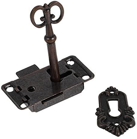 Serrature Antiche in Legno 2 Set Serrature Vintage Per Armadietti Scatole Portagioie Chiavistelli Decorativi