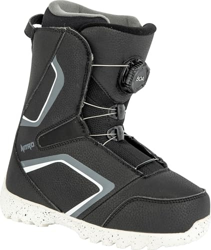 Nitro Droid Boa Botas de Snowboard, Niños, Blk-Wht-Charcoal, 210
