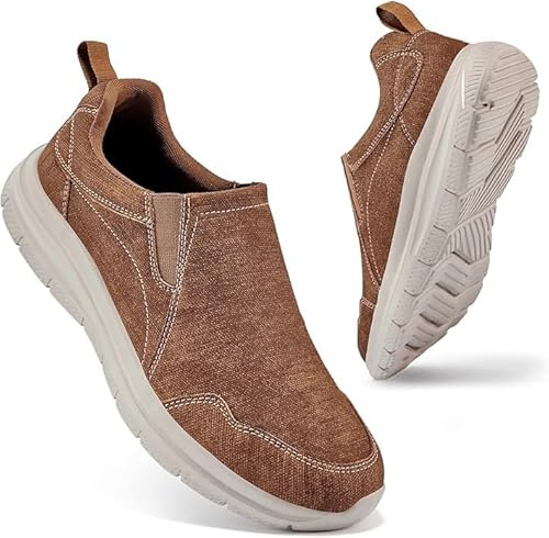 Puxowe Zapatos sin Cordones para Hombre Transpirables Ligeros Zapatos Informales para Actividades al Aire Libre y Deportes de Verano 42 EU Red Brown