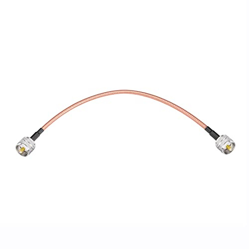 SUPERBAT CB Jumper Cable, UHF Male to Male PL-259 Jumper 12inch High Power Low Loss RG142 Digital Coax Cable for HAM & CB Radio Antenna Analyzer Dummy Load SWR Meter