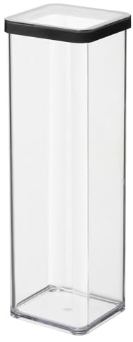 Rotho Loft quadratische Vorratsdose mit Deckel und Dichtung , Lebensmittelechter, Aufbewahrungsbox, Küchenhelfer , Organizer - Kunststoff (SAN) BPA-frei, transparent/schwarz (2 L quadratische)