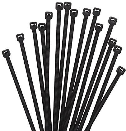 XINGO 1000 PCS Cable Zip Ties, 18lb Strength, Small Tie Wraps Self-Locking Nylon Zip Ties for Indoor and Outdoor Use (150mm x 2.5mm, Black)