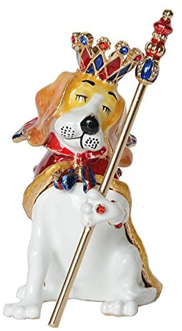 HXSCOO Hund mit Krone, Schmuckkästchen, Aufbewahrungsbox, Schmuckbehälter, Ringhalter, Geschenke for Haustierliebhaber