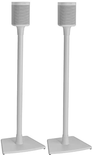 SANUS Kabellose Lautsprecherständer für Sonos One, One SL und Play:1 – einfache Montage in 15 Minuten, integriertes Kabelmanagement – Weiß/Pai