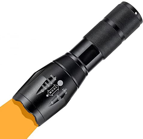 Weslite Amber Light Torch - 2 in 1 LED Flashlight with White & Orange Light, 550nm-590nm, 2 Modes for Outdoor, Night Vision, Photography, Fishing, Aviation