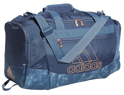 adidas, Preloved Ink Blue/Stone Wash Preloved Ink Blue/Rose Gold, Small (38L), Borsone da palestra unisex Defender 4.0 per uomo e donna