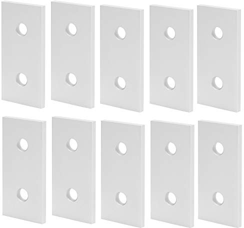 Piastra di Giunzione a 2 Fori 10 Pezzi, Piastra di Giunzione Strumento di Connessione Verticale di Rinforzo di Collegamento Piatto in Alluminio (3030)