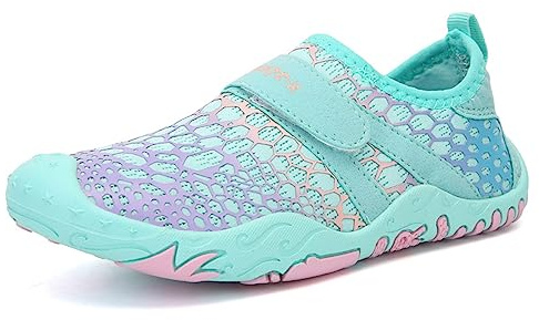 Mateju Chaussures Aquatiques Enfant Garçon Fille Graffiti Chaussettes d’Eau Chaussons de Plage Séchage Rapide Antidérapant Pieds Nus Chaussures de Bain Chaussures pour Plage Piscine