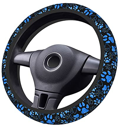 Coprivolante con stampa di impronte di cane antiscivolo, assorbimento del sudore, universale, 38,1 cm, accessori per auto per uomini e donne