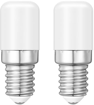 E14 LED Warmweiss Lampe, 3000K Kühlschranklampe Warmweiß, 2W Entspricht 20W Halogenbirnen, Glühbirne E14 für Gefrier Dunstabzugshaube Kühlschrank Mikrowellen, Kein Flimmern, AC 220-240V, 2er Pack