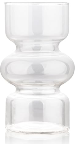 VanEnjoy Clear Glass Hydroponic Vase, Colored Glass vase Flower, Three-Layer 7 inch Cylinder vase for Home Décor, Modern Glass Vase for Home, Office, Wedding
