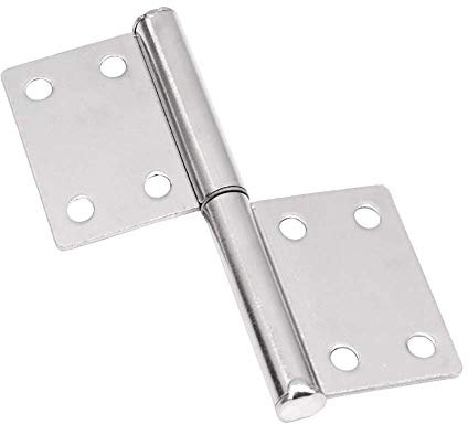 LXYDPZ Türscharniere, Fensterscharniere, 2er-Pack, 10,2 cm dick, 3 mm, Edelstahl, Slip-Dämpfungsgelenk, Flaggenscharnier, abnehmbare Brandschutztürscharniere für Schranktüren (Silber, 108 x 42 mm)