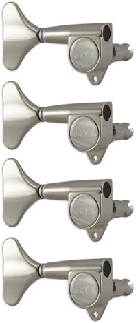 Grover 144NL4 Mini Bass Machines - Bass Machine Heads, 4-in-Line, Lefthand, Treble Side (Right) - Nickel