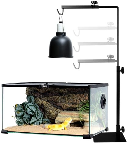 Support De Lampe Pour Reptile, Support De Lampe Chauffante, Support De Lampe Réglable En Métal, Hauteur Réglable 40-64cm Largeur 22-30cm Support Réglable Pour Lampe De Reptile Pour Reptiles, Tortues