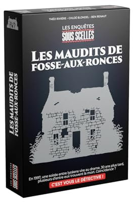 GIGAMIC Enigamic - sous SCELLES: Les MAUDITS DE Fosse-AUX-RONCES - Un Jeu d'enquête immersive - Durée de 90 à 150 Minutes - De 1 à 5 Joueurs - A partir de 14 Ans, Noir et Blanc