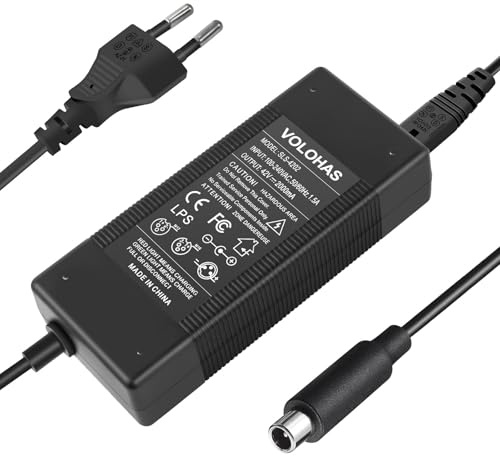 VOLOHAS Charger for Pure Air/Xiaomi M365/Ninebot Max G30/G30LP/G2/G2D/ES1/ES2/E25/f20d/f30d/f40d Electric Scooter Accessories, 42V 2A Charger Adapter Input: 100-240V AC, 50/60Hz, 1.5A Output: 42V