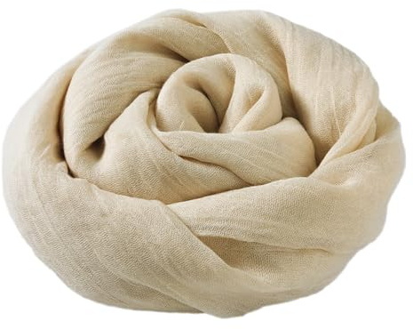 Anevous Damen Weicher Einfarbig Schals, Baumwolle Leichte Damenschal, Elegante Große Schals Tücher, Plain Tücher Schal Stola für Lange Halstuch Damen Geschenk,Beige
