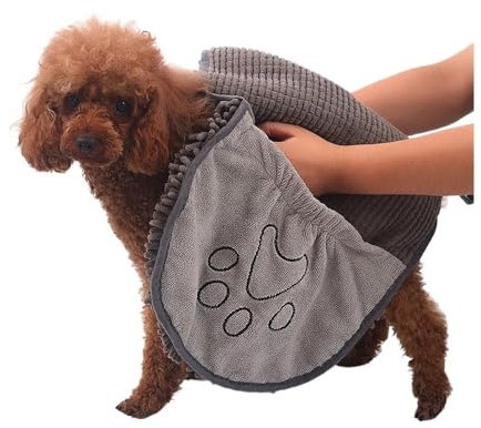YUEMOL Hundehandtuch, schnell trocknendes Hundehandtuch, Bademantel, weiche Faser, saugfähig, Katzen-Badetuch, praktische Haustierreinigung, Waschlappen, Haustierzubehör (M)