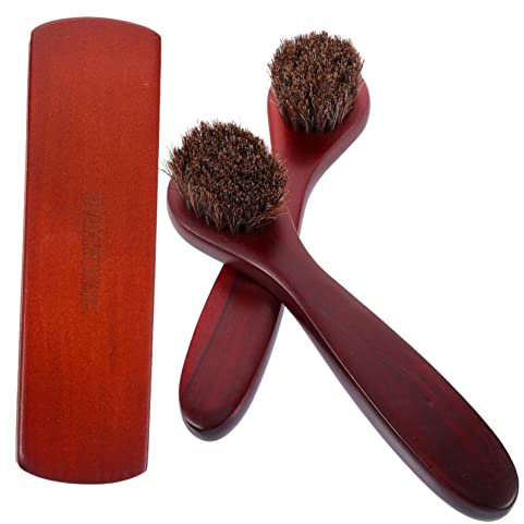 Kit de Brosses de Nettoyage et Polissage 3 Pièces à Manche Bois