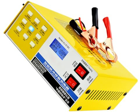 FUNOMOCYA Caricabatterie per Auto 12V/24V Caricabatteria Intelligente a Impulsi per Camion Modalità Riparazione e Carica Mantenimento