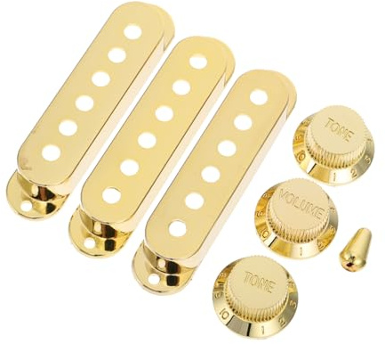 PartyKindom Tonabnehmerabdeckungen und Einfachem Design 7 Stück aus Robustem Kunststoff in Gold mit Rostfreiem Schutz für E-gitarren Humbucker