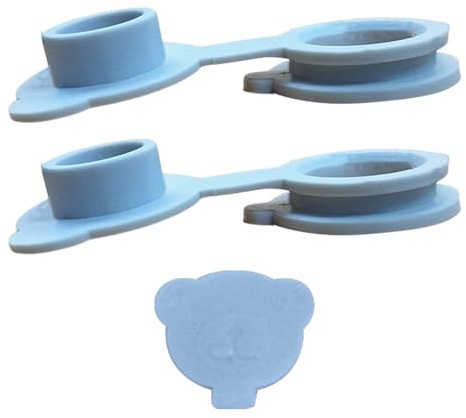 Tapón de silicona para bañera, paquete de 2 tapones de repuesto en forma de oso para bañeras, tapón de drenaje de fregadero a prueba de fugas con construcción suave, accesorio de baño para niños y