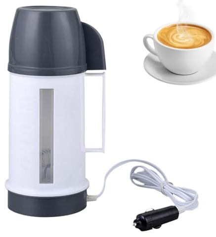 Bollitore per Auto 12V 24V con Riscaldamento Rapido - Scalda Acqua Elettrico Portatile da Veicolo | Spegnimento Automatico, per Caffè, Tè, Liquido Caldo in Viaggi, Camion, Campeggio e Spostamenti