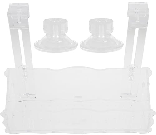 Gadpiparty Aquarien-pflanztopf aus Acryl Transparenter Pflanzenbecher für Wasserpflanzen Kleiner Pflanzenhalter mit Haken und Saugnapf für Aquarium-Dekoration
