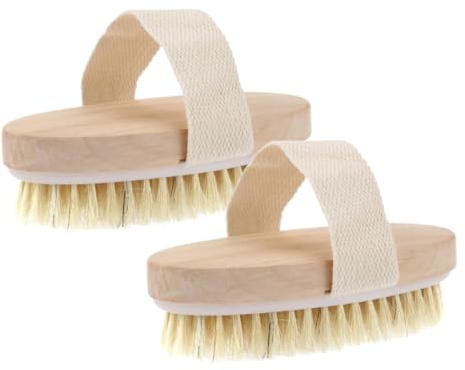 EPIGEIST 2 pezzi Spazzola Bagno con Setole di Cinghiale Esfoliante Corpo Senza Manico Naturale per Morbida e Stimolazione Circolazione