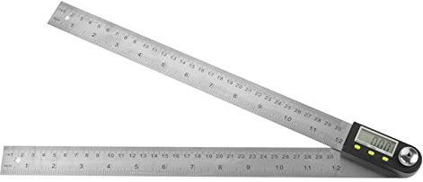 Buscador de ángulos digital Regla transportadora de acero inoxidable con pantalla LCD Herramienta de medición 2 en 1 para carpintería Construcción e ingeniería 0 300 mm Rango de