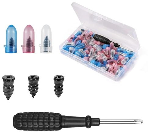 102PC Tire Repair Rubber Nails Kit with 3 Sizes,2026 New Screw in Tire Repair Plugs Fast Self Service TireRepair Tools,with Box/Screwdriver,TireRepair Rubber Nail for Car,Motorcycle,Truck,Tractor
