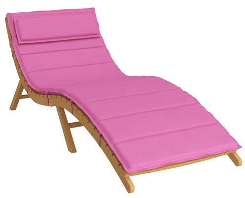 vidaXL Sonnen-Lounger Kissen Rosa 180 x 60 x 4 cm Oxford-Stoff, Garten und Terrasse, rechteckiges Sonnenliegekissen, gemütliche Polster für entspannte Stunden draußen