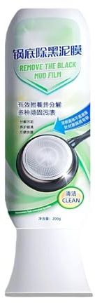 Limpiador para ollas y sartenes quemadas | Limpieza Profunda Con Cabezal De Cepillo 200 g - Crema limpiadora para manchas negras del fondo de ollas,Para vajilla acero inoxidable cocina