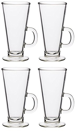 KitchenCraft Latte Glass, Clear (Set of 4),